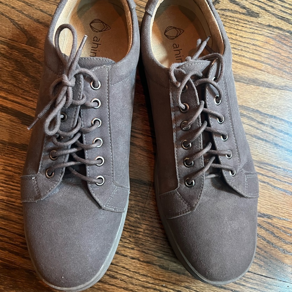 Grey Vegan Leather Men's Shoes